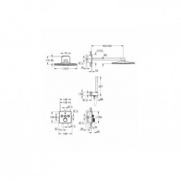 Душевая система с душевым гарнитуром и верхним душем Grohe Rainshower SmartControl SmartActive Cube 310 34712000