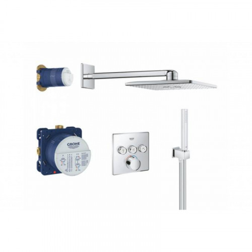 Душевая система с душевым гарнитуром и верхним душем Grohe Rainshower SmartControl SmartActive Cube 310 34712000
