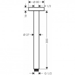Потолочное подсоединение S Hansgrohe 27389340, черный хром