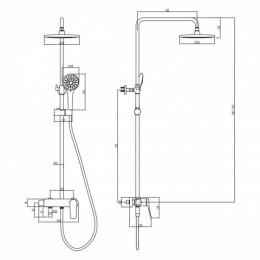 Душевая система Lemark Bronx LM3762BL черный матовый