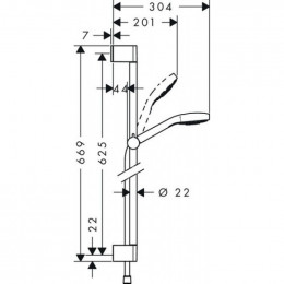 Душевой гарнитур Hansgrohe Croma Select S Multi Unica 26561400 65 см