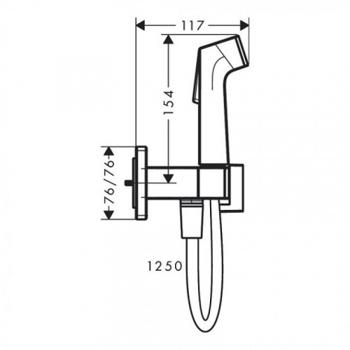 Гигиенический душ Hansgrohe Bidette E 1jet EcoSmart+ со смесителем 29233340 черный хром