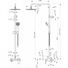 Душевая колонна со смесителем для душа Bravat Opal R F9125183CP-A2-RUS