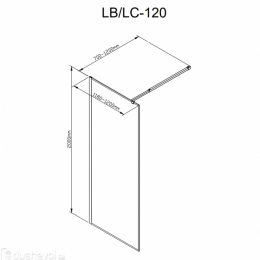 Душевая перегородка DTO LC 120 Chrome стекло с узором/хром