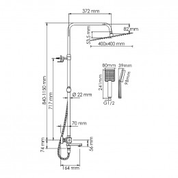 Душевая система WasserKRAFT A199.119.141.010.CH Thermo хром