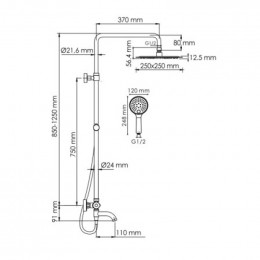 Душевая система WasserKRAFT A188.256.207.PG Thermo золото