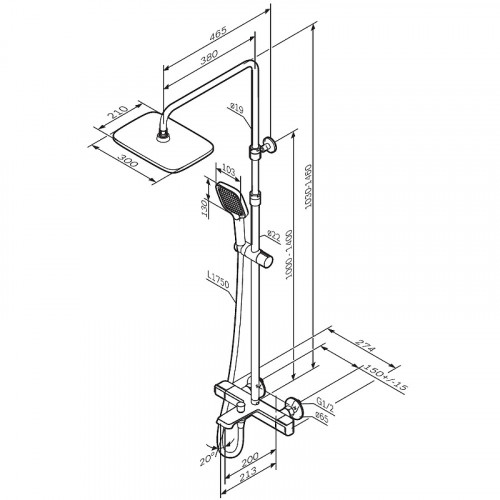 Душевая система Am.Pm Func F078F500 с термостатом хром