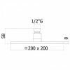 Верхний душ Paffoni Syncro 20 матовый ZSOF075ST (229234)
