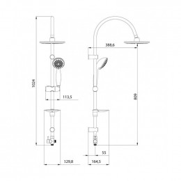 Душевой гарнитур Lemark LM8801C с верхним душем