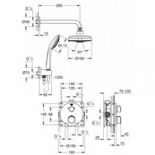 Душевой комплект Grohe Grohtherm 34735000