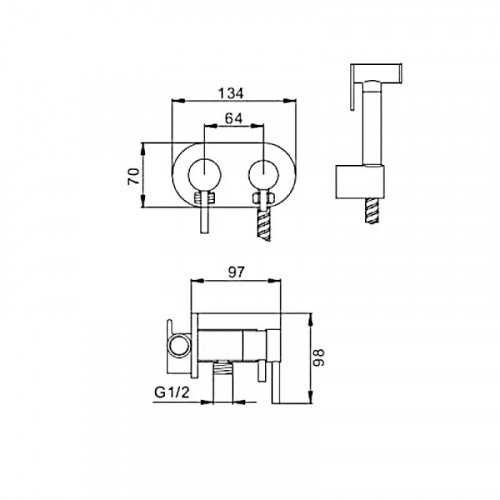 Гигиенический душ со смесителем Frap F7508