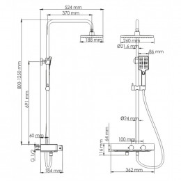 WasserKRAFT  A11401 Thermo Душевой комплект с термостатическим смесителем