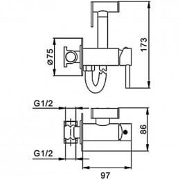Гигиенический душ со смесителем Frap F7505-6
