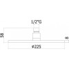 Верхний душ с держателем Paffoni Master ZSOF074CR + ZSOF034CR 228204 хром