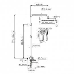 Душевая система WasserKRAFT A185.254.155.WM белая