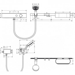 Душевой гарнитур Hansgrohe WallStoris 24250700 с термостатом белый