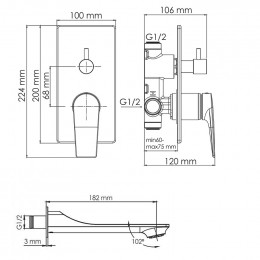 Комплект для ванны WasserKRAFT A175571 золото