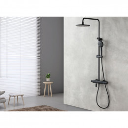 Душевая система Lemark Bronx LM3772BL с термостатом черный матовый