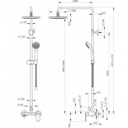 Душевая колонна со смесителем для душа Bravat Opal C F9125183CP-A1-RUS