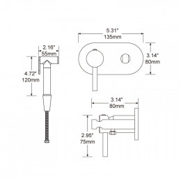 Гигиенический душ со смесителем Frap F7505