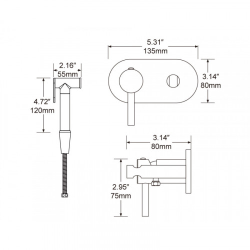 Гигиенический душ со смесителем Frap F7505