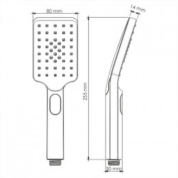 Душевая лейка WasserKRAFT A201, 3-функциональная, ABS-пластик 9062945
