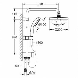 Душевая система Grohe New Tempesta 200 26452001