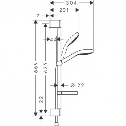 Душевой набор Hansgrohe Croma Select S Vario 26566400 с мыльницей