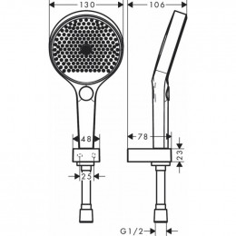 Душевой набор Hansgrohe Rainfinity 130 3jet Porter 26851700, белый матовый