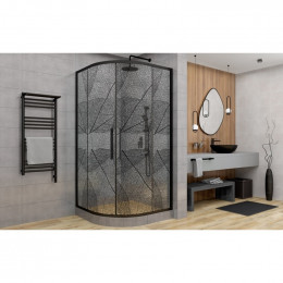 Душевой уголок DTO HB 120 Black 120х120 с рисунком/черный
