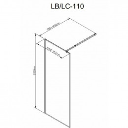 Душевая перегородка DTO LC 110 Chrome стекло с узором/хром