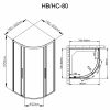 Душевой уголок DTO HC 80 Chrome 80х80 прозрачное/хром