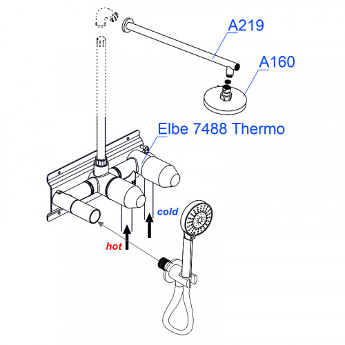 Комплект для ванны WasserKRAFT A16160 Thermo черный