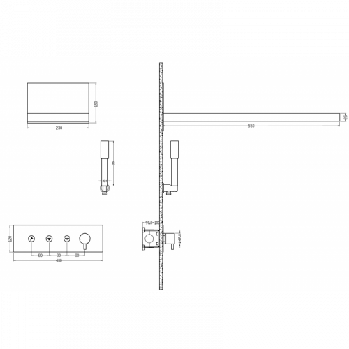 Душевая система встраиваемая Boheme Fusion 130-MW белый матовый