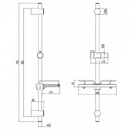 Душевая стойка Lemark Bronx LM3775GM графит