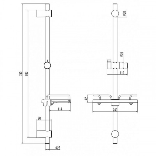 Душевая стойка Lemark Bronx LM3775GM графит