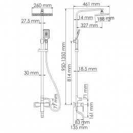 Душевой комплект со смесителем WasserKRAFT A16501  9062840