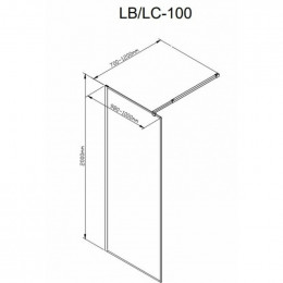 Душевая перегородка DTO LB 100 Black стекло с узором/черный