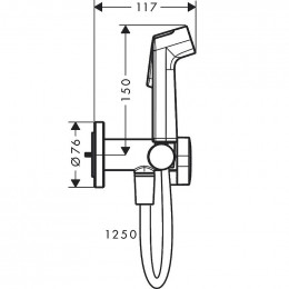 Гигиенический душ Hansgrohe S 1 jet EcoSmart+ со смесителем 29232670 черный