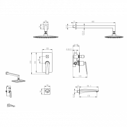 Душевая система встраиваемая Boheme Venturo 374-2 хром