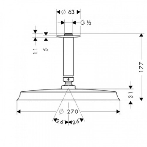 Верхний душ Hansgrohe Raindance Classic Air 27405090 хром/золото