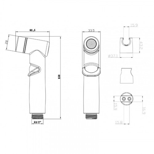 Гигиеническая лейка Lemark LM8088BL черный