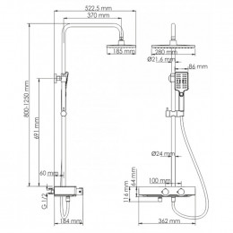 Душевая система WasserKRAFT A11301 Thermo хром