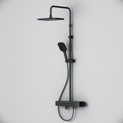 Душевая система Am.Pm Func F078F322 с термостатом черный матовый