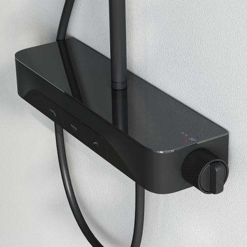 Душевая система Am.Pm Func F078F322 с термостатом черный матовый