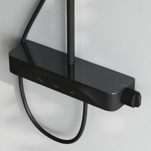 Душевая система Am.Pm Func F078F322 с термостатом черный матовый