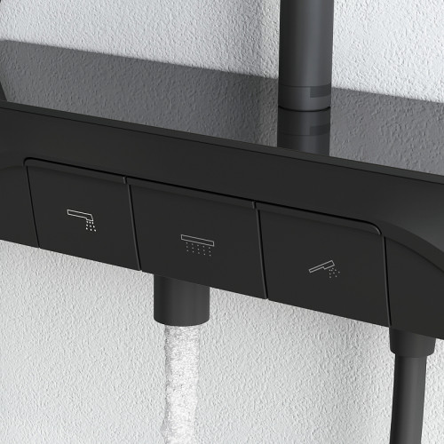 Душевая система Am.Pm Func F078F322 с термостатом черный матовый