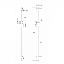 Душевая стойка Iddis Ray RAY70B0i17 черный матовый