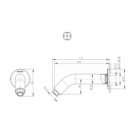 Кронштейн для верхнего душа Bravat Built-in хром D312C-RUS