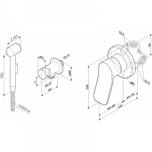 Гигиенический душ Am.Pm X-Joy F40H85A22 со смесителем черный
